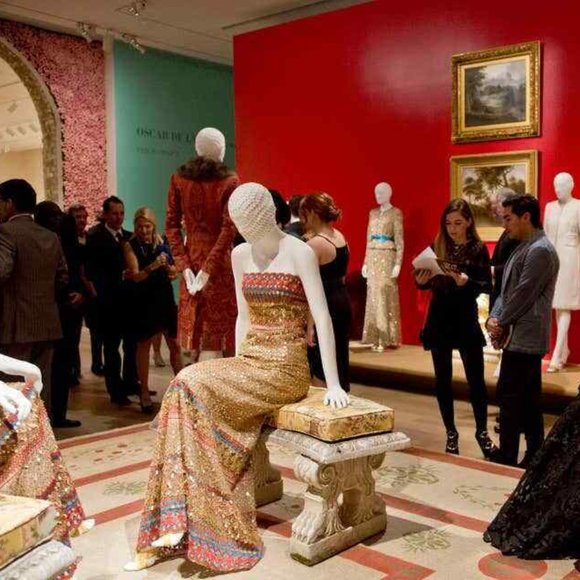 °$7,000 OSCAR DE LA RENTA EXQUISITE GOLDEN BRONZE MULTI BEADED RUNWAY COAT 6 M - Picture 5 of 16